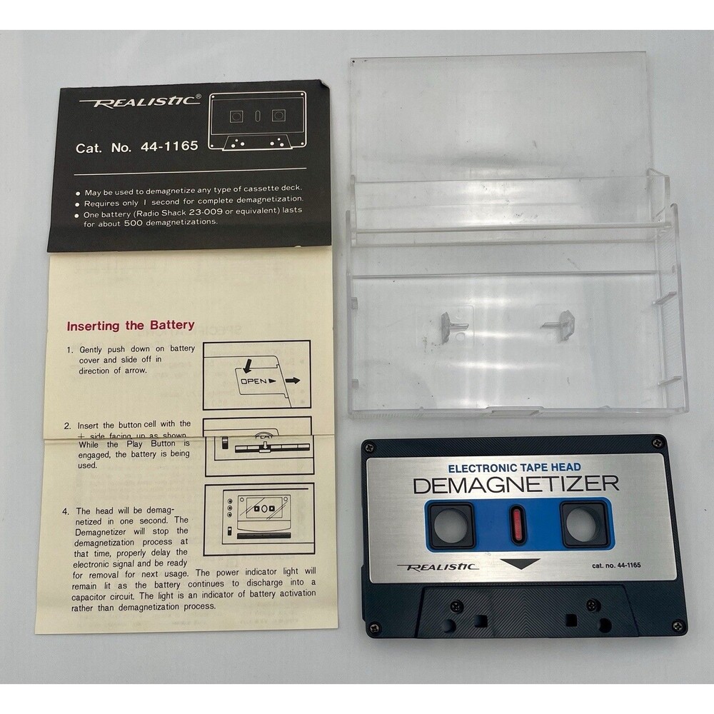Realistic 44-1165 Cassette Head Demagnetizer w/ Original Manual - READ/REPAIR